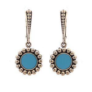 Lagos Sterling Silver Maya Light Blue Ceramic Drop Earrings - NWT